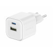 Зарядний пристрій Swissten TRAVEL CHARGER GaN 1x USB-C 20W PD AND 1x USB-A 18W QC білий