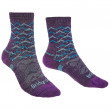 Dámské ponožky Bridgedale Hike LW MP 3/4 Crew Women's fialová purple/aqua