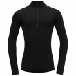 Чоловіча функціональна футболка Devold Lauparen Merino 190 Zip Neck Man чорний