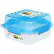 Box na potraviny Sistema Square Lunch Stack TO GO 1,24l modrá