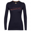Жіноча функціональна футболка Icebreaker 200 Oasis LS Crewe Ski Stripes темно-синій