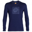 Чоловіча футболка Icebreaker 200 Oasis Ls Crewe Solar темно-синій