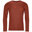 Чоловіча функціональна футболка Ortovox 185 Merino Logo Spray LS помаранчевий