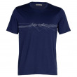 Чоловіча футболка Icebreaker Tech Lite II SS Tee Peak Patterns темно-синій