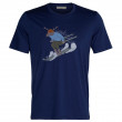 Чоловіча футболка Icebreaker Tech Lite II SS Tee Ski Rider темно-синій