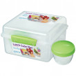 Box na potraviny Sistema Lunch Cube Max TO GO with Yogurt Pot 2l zelená