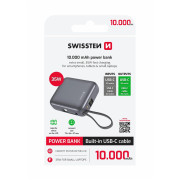 Павербанк Swissten Space 10000 mAh, 35W USB-C срібний stříbrná