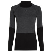 Жіноча функціональна футболка Icebreaker Women Mer 200 Oasis+ LS High Neck чорний/сірий Blk/Jtht/Und/Cb