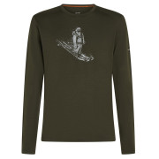 Чоловіча функціональна футболка Icebreaker Men Merino 200 Oasis LS Crewe SkiingYeti темно-зелений Dk Loden