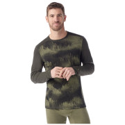 Чоловіча функціональна футболка Smartwool M Classic Thermal Merino Base Layer Crew Boxed зелений/чорний north woods foggy pines