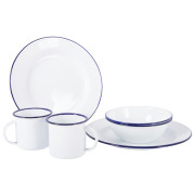 Набір посуду Bo-Camp Tableware enamel 6 pcs білий/синій Blue