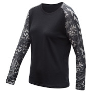 Жіноча функціональна футболка з д. рукавом Sensor Merino Blend Impress чорний/сірий černá/zebra