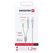 Кабель для зарядки і передачі даних Swissten Wireless charging cable 2in1 for Apple Watch + USB-C 1,2 m