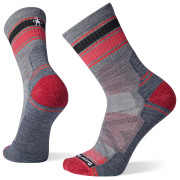 Чоловічі шкарпетки Smartwool Hike Light Cushion Striped Mid Crew сірий/червоний