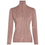 Жіноча функціональна футболка Icebreaker Women Merino 260 Tech Vertex LS Half Zip Delta Lines AOP коричневий Summit/Blush/J