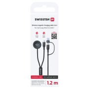 Кабель для зарядки і передачі даних Swissten Wireless magnetic charging cable 2in1 for Samsung Watch + USB-C 1,2 m