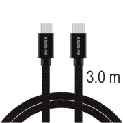Кабель для зарядки і передачі даних Swissten Textile USB-C / USB-C 3 m