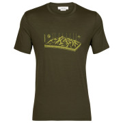 Чоловіча футболка Icebreaker Tech Lite II SS Tee Alps 3D зелений