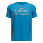 Дитяча футболка Under Armour Tech Split Wordmark SS-BLU синій Blue