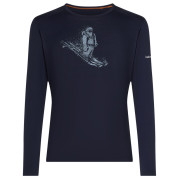 Чоловіча функціональна футболка Icebreaker Men Merino 200 Oasis LS Crewe SkiingYeti темно-синій Midnight Navy