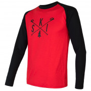 Чоловіча футболка Sensor Merino Active Pt Ski, довгий рукав чорний/червоний
