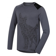 Чоловіча функціональна футболка Husky Merino 100 dl. rukáv Dog сірий