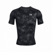 Чоловіча функціональна футболка Under Armour HG Armour Printed SS чорний/сірий Black/White