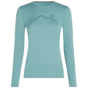 Жіноча функціональна футболка Icebreaker Women Merino 200 Oasis LS Crewe Rainer Ridge блакитний Hydro