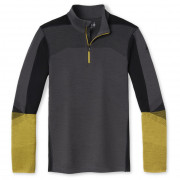 Чоловіча функціональна футболка Smartwool Intraknit Merino 200 Colorblock 1/4 Zip сірий/жовтий