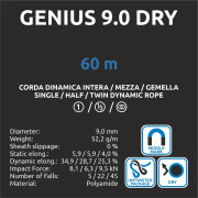 Альпіністська мотузка Camp Genius 9.0 Dry - 60m