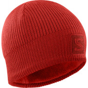 Шапка Salomon Logo Beanie червоний/сірий GojiBerry/RdDahlia