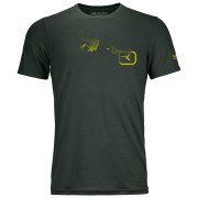 Чоловіча функціональна футболка Ortovox 185 Merino Logo Spray TS зелений