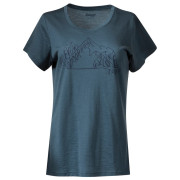 Жіноча футболка Bergans Graphic Wool W Tee темно-синій
