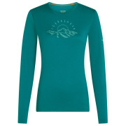 Жіноча функціональна футболка Icebreaker Women Merino 200 Oasis LS Crewe Sunrise Summit бірюзовий Tidal Teal