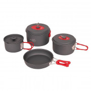 Sada nádobí Bo-Camp Cookware set Explorer XL šedá Grey/red