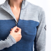 Жіноча функціональна футболка Sensor Merino Bold, довгий рукав, на блискавку