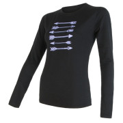 Жіноча футболка Sensor Merino Wool PT Šípy dl.r. чорний Black