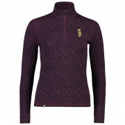 Жіноча функціональна футболка Mons Royale Cascade Merino Flex 200 1/4 Zip Winter Leopard фіолетовий
