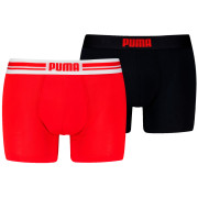 Чоловічі боксери Puma Everyday Placed Logo Boxer 2P чорний/червоний Red / Black