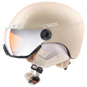 Lyžařská přilba Uvex HLMT 400 Visor style béžová prosecco met mat
