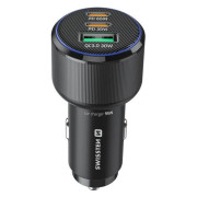 Адаптер Swissten Car Charger 2x USB-C PD + USB-A, 95 W + cabel USB-C / USB-C, 1 m