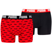 Чоловічі боксери Puma Everyday Aop Print Boxer 2P чорний/червоний Red / Black