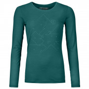 Жіноча футболка Ortovox 185 Merino Tangram Ls W зелений