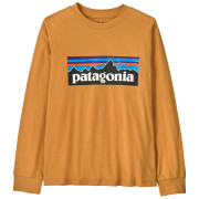 Дитяча футболка Patagonia K's L/S P-6 Logo T-Shirt - Dried Mango помаранчевий Dried Mango