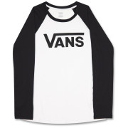 Жіноча футболка Vans Drop V Ls Raglan-B білий/чорний