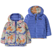 Дитяча куртка Patagonia Baby Reversible Down Sweater Hoody - BNLF синій Bunny Life: Flurry Green