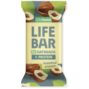 Батончик Lifefood Lifebar Oat Snack Protein s lískovými oříšky BIO 40 g коричневий
