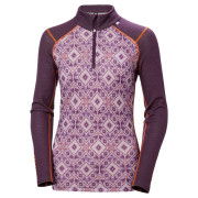 Жіноча функціональна футболка Helly Hansen W Lifa Merino Midw Gra 1/2 Zip фіолетовий