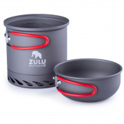 Набір посуду Zulu Ikati Plus сірий/червоний