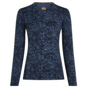 Жіноча функціональна футболка Icebreaker Women M 200 Oasis LS Crewe Moss BloomAOP синій/чорний Midnvy/Dawn/Aop